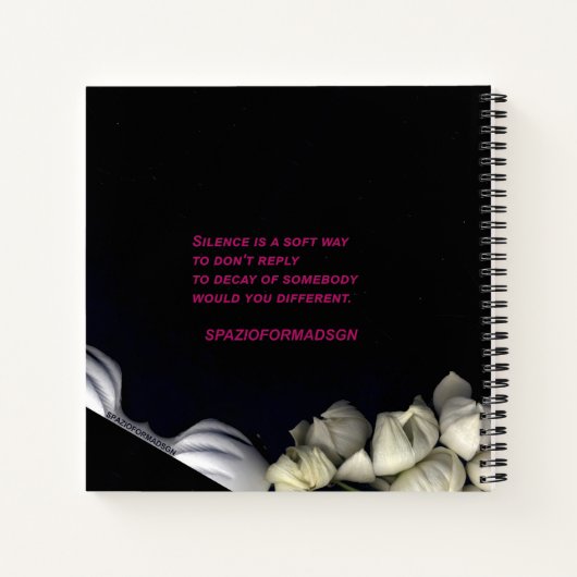 "Weißes Herz in schwarz vom Mond" & Stille Notizblock (Rückseite)