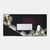 "Weißes Herz in schwarz vom Mond" & Stille Schreibtischunterlage (Tastatur & Maus)