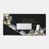 "Weißes Herz in schwarz vom Mond" & Zeit Schreibtischunterlage (Tastatur & Maus)