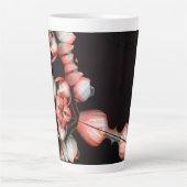 "Weißes Herz in Schwarz von der Sonne" Milchtasse (Vorderseite)