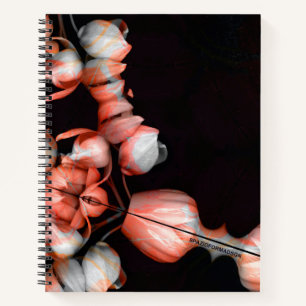 "Weißes Herz in Schwarz von der Sonne" Notizblock