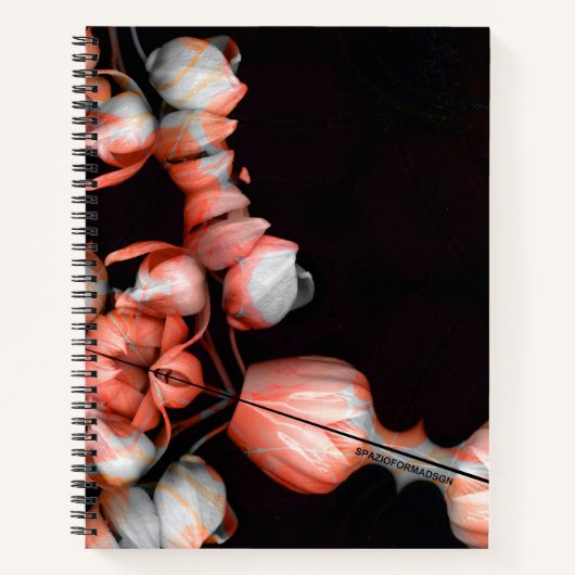 "Weißes Herz in Schwarz von der Sonne" Notizblock (Vorderseite)