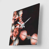 "Weißes Herz in Schwarz von der Sonne" Quadratische Wanduhr (Winkel)