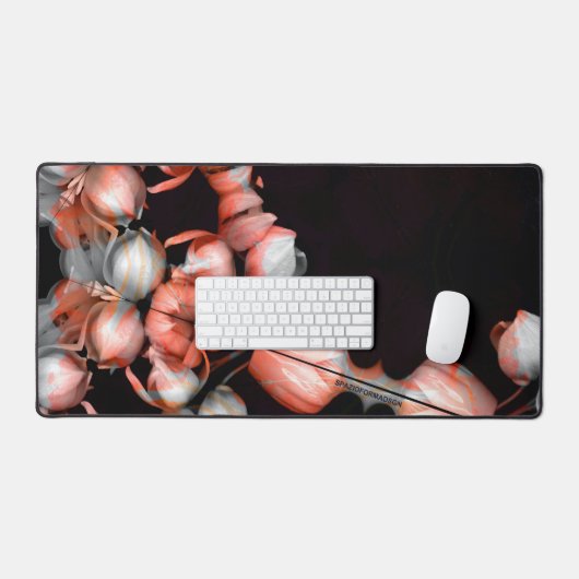 "Weißes Herz in Schwarz von der Sonne" Schreibtischunterlage (Tastatur & Maus)