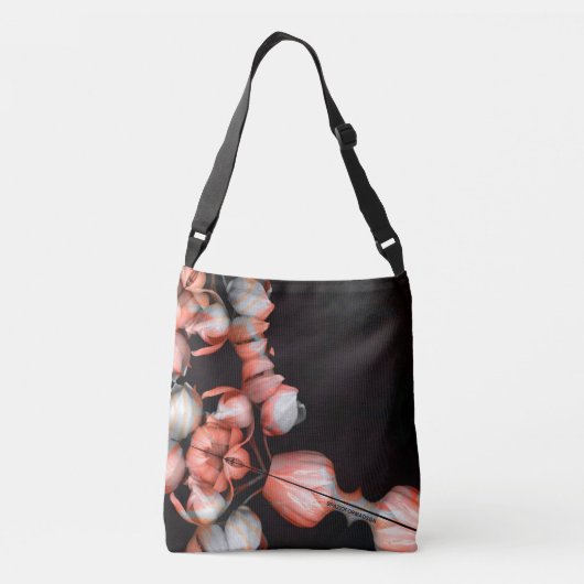 "Weißes Herz in Schwarz von der Sonne" Tragetaschen Mit Langen Trägern (Rückseite)