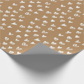 Weißes Herz-Packpapier Geschenkpapier (Ecke)