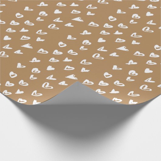 Weißes Herz-Packpapier Geschenkpapier (Ecke)