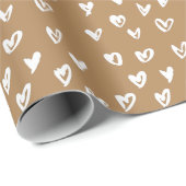 Weißes Herz-Packpapier Geschenkpapier (Rolleneckpunkt)