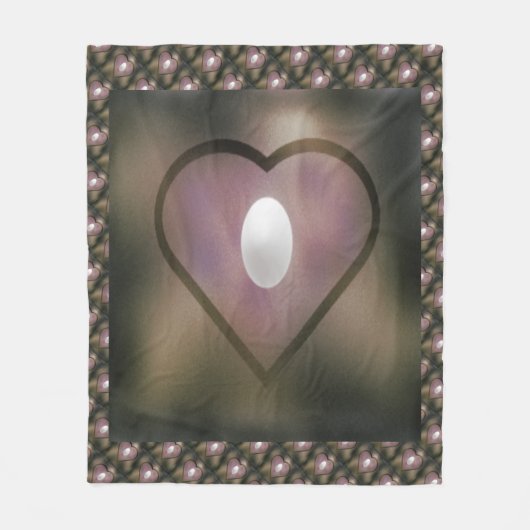 Weißes Herz-Quilt-Stil launische braune Winterfarb Fleecedecke (Vorderseite)