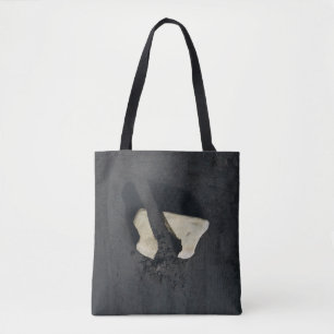 Weißes Herz, schwarz geformt Tasche