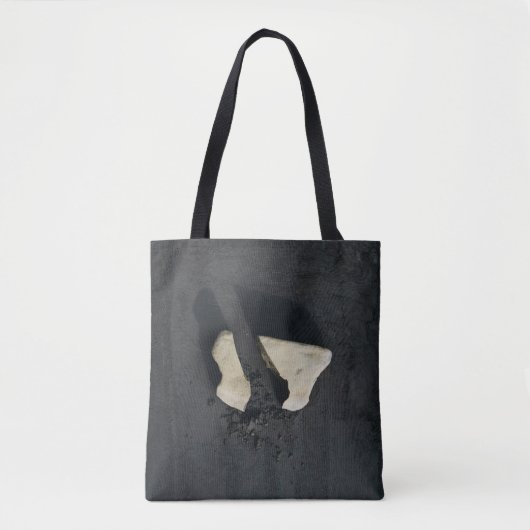 Weißes Herz, schwarz geformt Tasche (Vorderseite)