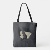 Weißes Herz, schwarz geformt Tasche (Rückseite)