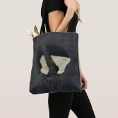 Weißes Herz, schwarz geformt Tasche (Von Nahem)