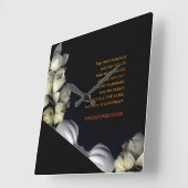 "Weißes Herz schwarz vom Mond" & Indifferenz Quadratische Wanduhr (Winkel)