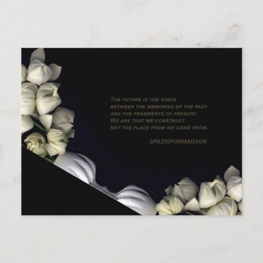 "Weißes Herz schwarz vom Mond" & Zukunft Postkarte (Vorderseite)