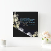 "Weißes Herz schwarz vom Mond" & Zukunft Quadratische Wanduhr (Zuhause)