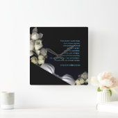 "Weißes Herz schwarz vom Mond" & Zweifel Quadratische Wanduhr (Zuhause)