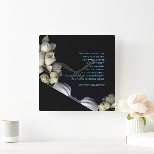 "Weißes Herz schwarz vom Mond" & Zweifel Quadratische Wanduhr (Zuhause)