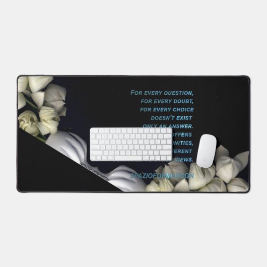 "Weißes Herz schwarz vom Mond" & Zweifel Schreibtischunterlage (Tastatur & Maus)