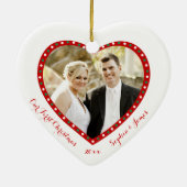 Weißes Herz Unser erstes Weihnachtsgeschenk Keramik Ornament (Hinten)