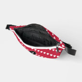 Weißes Herzmuster auf roter Monogramm Bauchtasche (Offen)