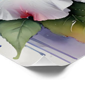 weißes Hibiskus-Blumenposter Poster (Ecke)