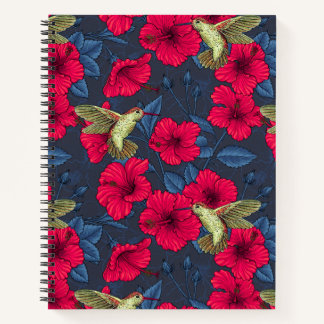 Weißes Hibiskus-Tropenblumenmuster Notizblock