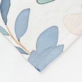 Weißes Hintergrundbild Wasserfarben Blumendesign Fleecedecke (Ecke)