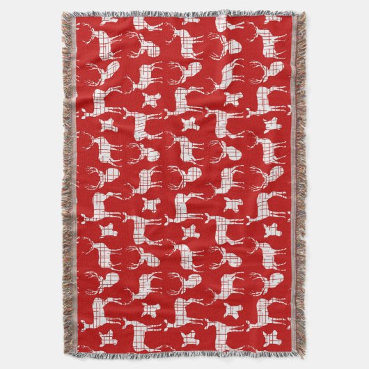 Weißes Hirsch auf Rotem Kehlkopf Decke (Vorderseite Vertikal)