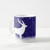 Weißes Hirsch im Schnee Kaffeetasse (Vorderseite Links)