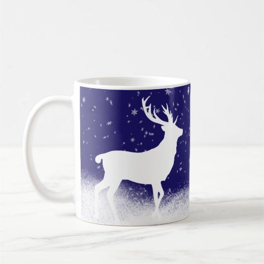 Weißes Hirsch im Schnee Kaffeetasse (Links)