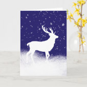 Weißes Hirsch im Schnee Weihnachten Karte (Gelbe Blume)