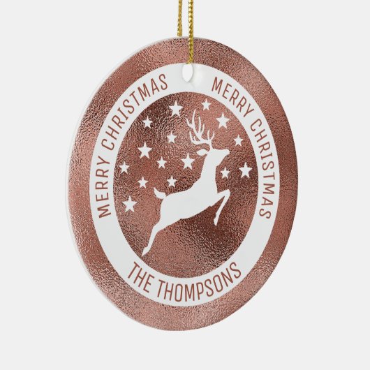 Weißes Hirsch - Imitate Rose Goldfolie (nicht echt Keramik Ornament (Rechts)