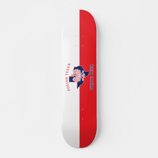 Weißes Hirsch Polnisch Texan Skateboard (Vorne)