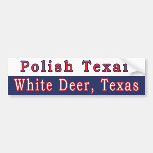 Weißes Hirsch Polnischer Texanischer Autoaufkleber (Vorne)