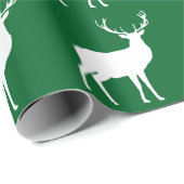Weißes Hirsch zum Grünbuch Geschenkpapier (Rolleneckpunkt)