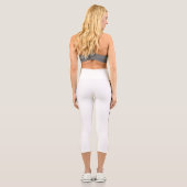 Weißes Hochwandiges Yoga Capris, XS (0-2) Capri Leggings (Rückseite)