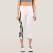 Weißes Hochwandiges Yoga Capris, XS (0-2) Capri Leggings (Vorderseite)