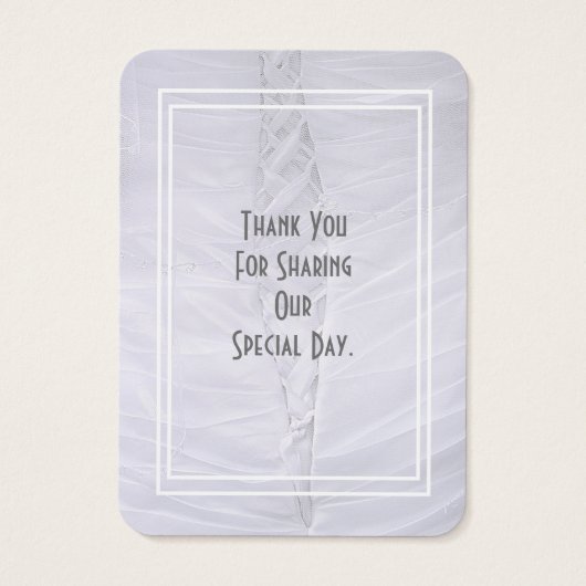 Weißes Hochzeitskleid danke (Rückseite)