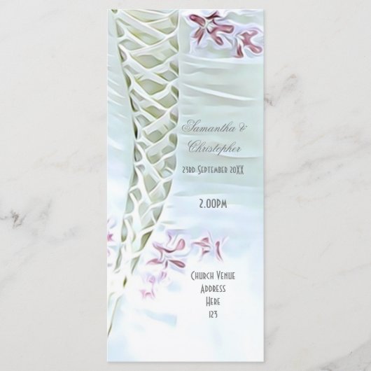 Weißes Hochzeitskleid Kirchenhochzeitsprogramm Programm (Vorderseite)