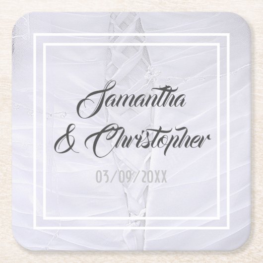 Weißes Hochzeitskleid Rechteckiger Pappuntersetzer (Vorderseite)