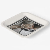 Weißes Hochzeitspaar Foto 9in Papier Teller (Gewinkelt)