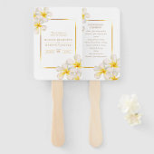 Weißes Hochzeitsprogramm für Wasserfarben Fächer (Vorne und Hinten)