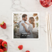 Weißes HochzeitssammelFoto Serviette (Beispiel)