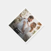 Weißes HochzeitssammelFoto Serviette (Ecke)