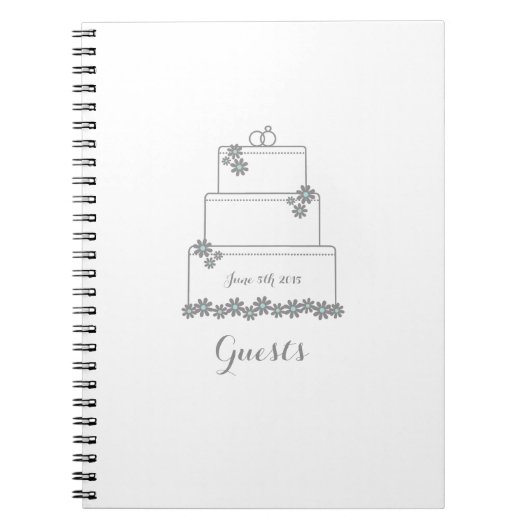 Weißes Hochzeitstorte-Gast-Buch Notizblock (Vorderseite)