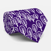Weißes Holz auf dunklem Violett Krawatte (Gerollt)