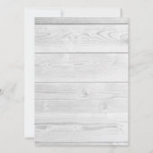 Weißes Holz Spitzen Rote Blume Rose Rustikale Hoch Einladung (Rückseite)