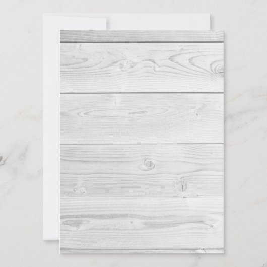 Weißes Holz Spitzen Rote Blume Rose Rustikale Hoch Einladung (Rückseite)