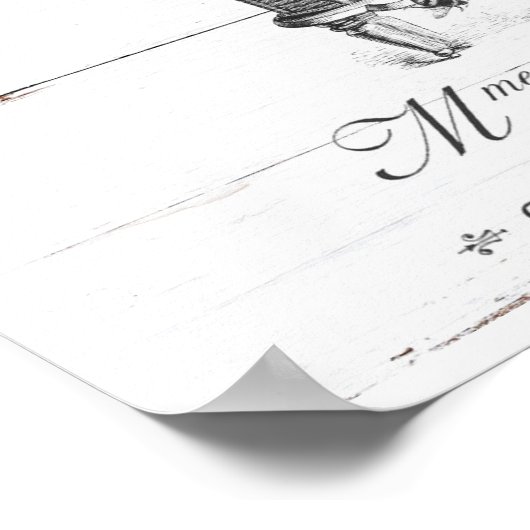 Weißes Holz Vintag Beehive Poster (Ecke)